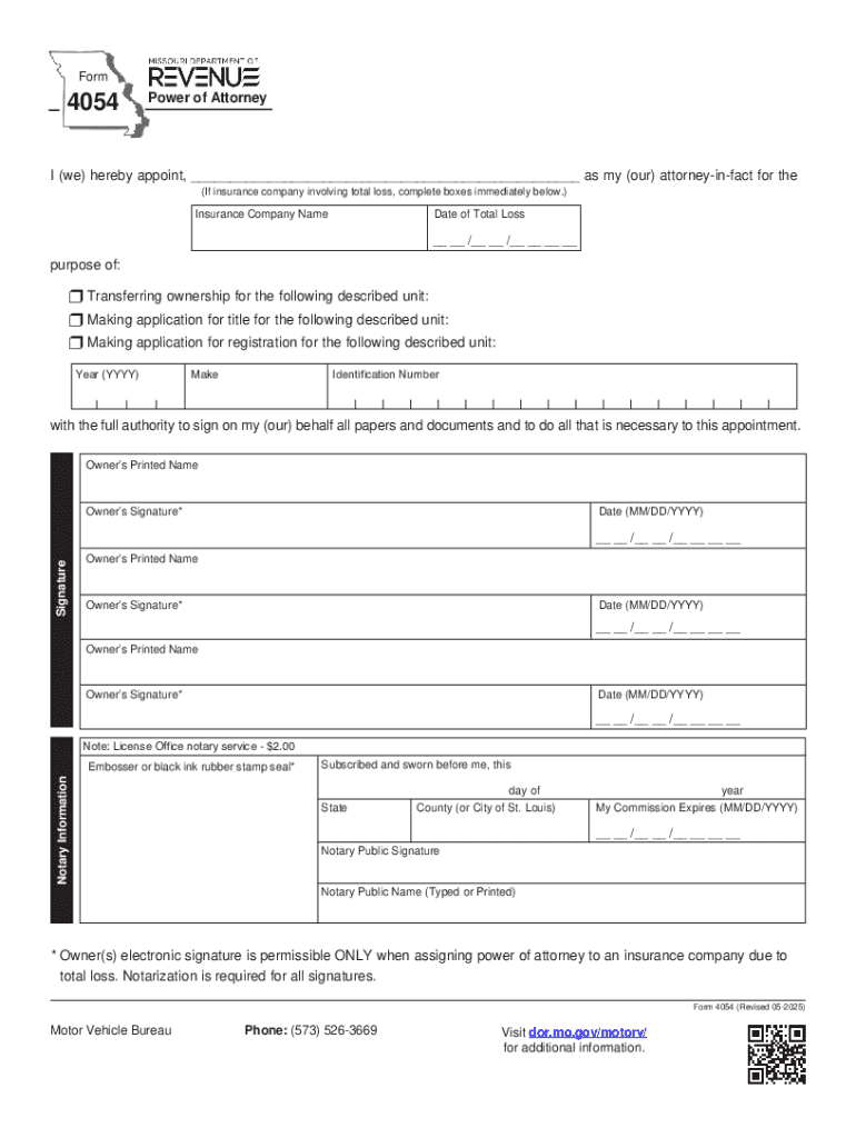 Missouri Form 4054Fill Out and Use This PDF