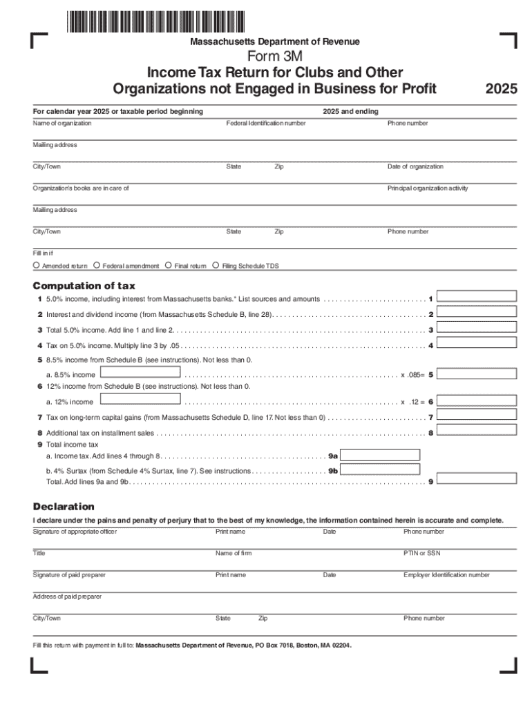 Massachusetts Form 3M