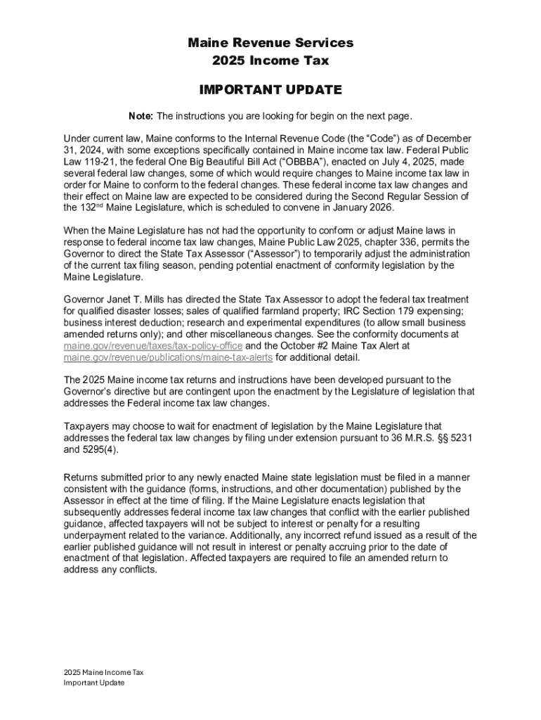 Maine Revenue Services Income Tax  Form