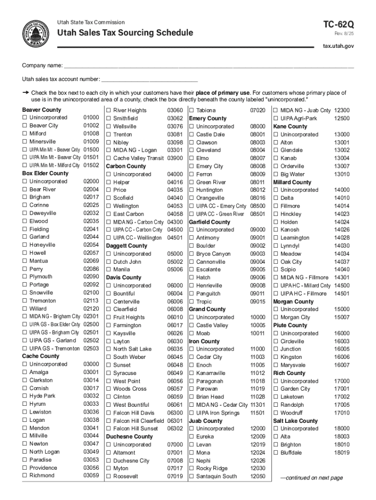Utah Sales Tax Account Number  Form