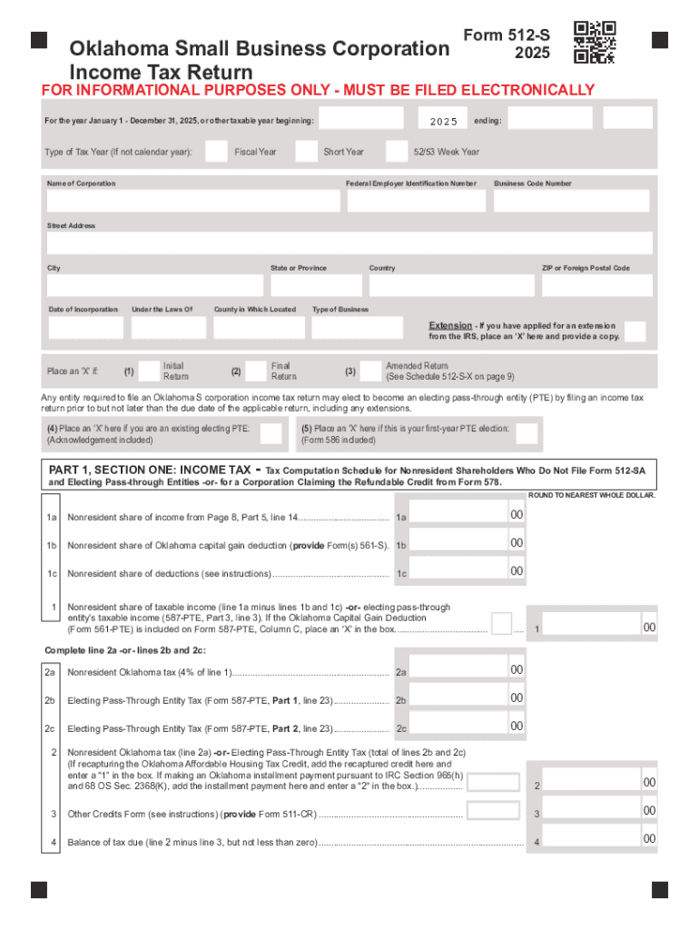 Oklahoma Small Business Corporate Income Tax Forms and
