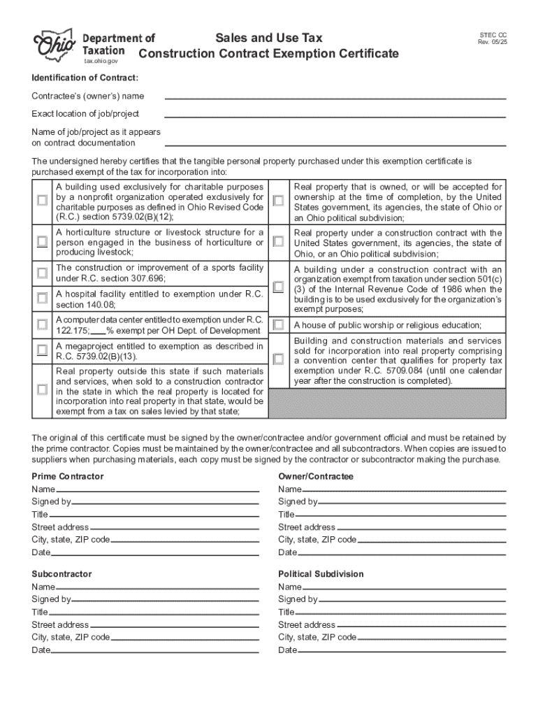 Sales and Use Tax Contractor&amp;#039;s Exemption Certificate  Form