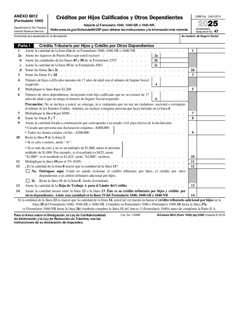  How to Fill Out Schedule 8812 Form 1040 2025-2026