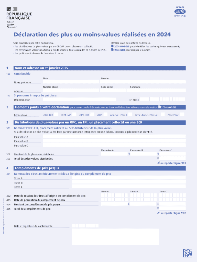 D Claration Des Plus Ou Moins Values R Alis Es En  Form