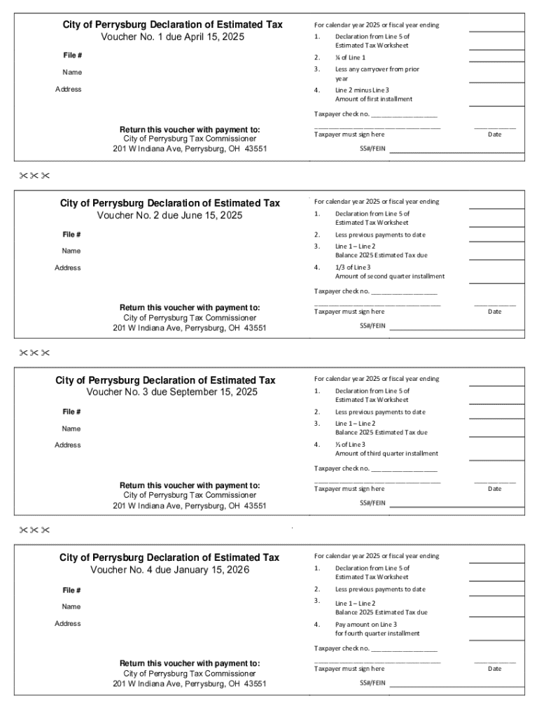 Estimated Tax Perrysburg Fill Out &amp;amp; Sign Online  Form