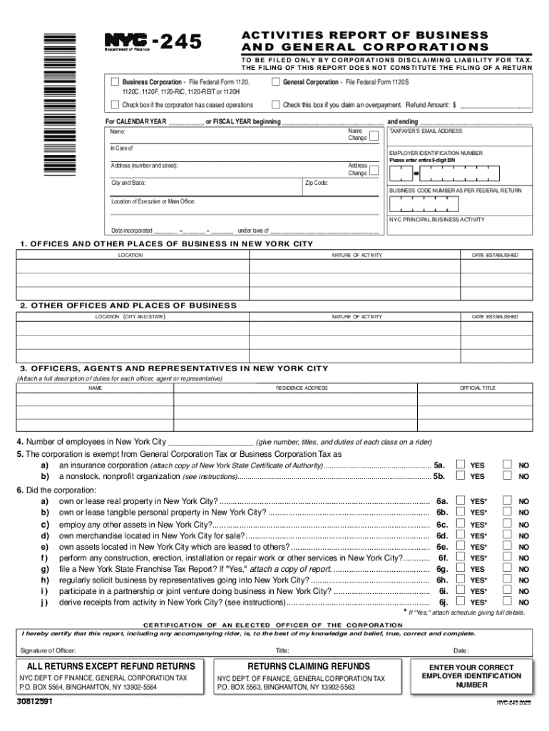 Business Tax Filers Taxpayer  Form
