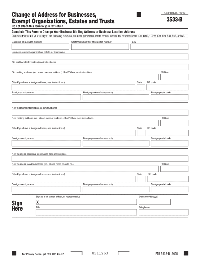 California Form 3533 B