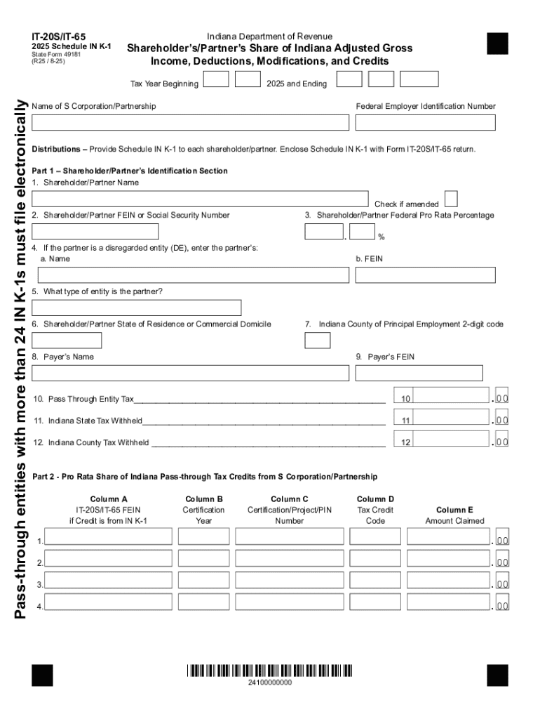 Instructions for Schedule in K 1 FTP Directory Listing  Form