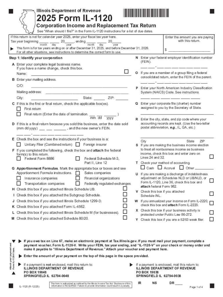 Form IL 1120Illinois Department of Revenue