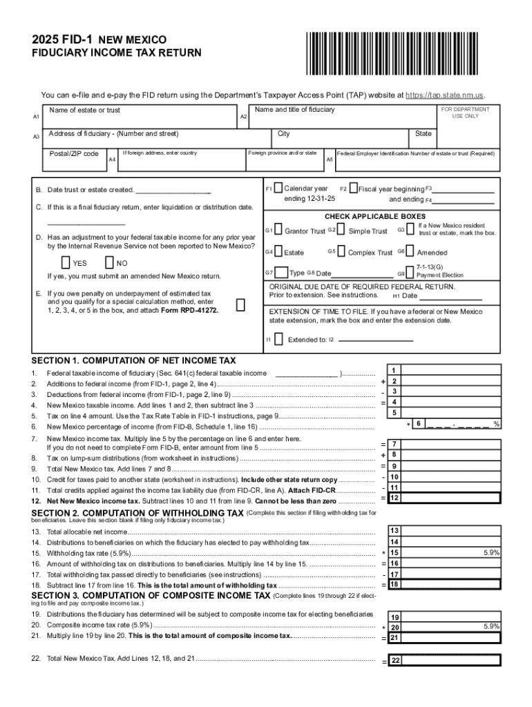 New Mexico Fiduciary Income Tax Return  Form