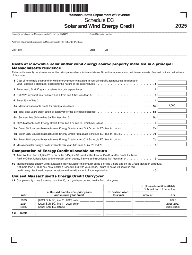 Form 1 Massachusetts Resident Income Tax Return