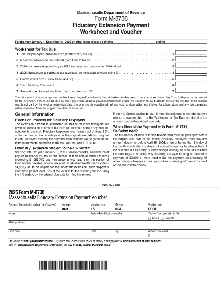 Form M 8736 Application for Extension of Time to File