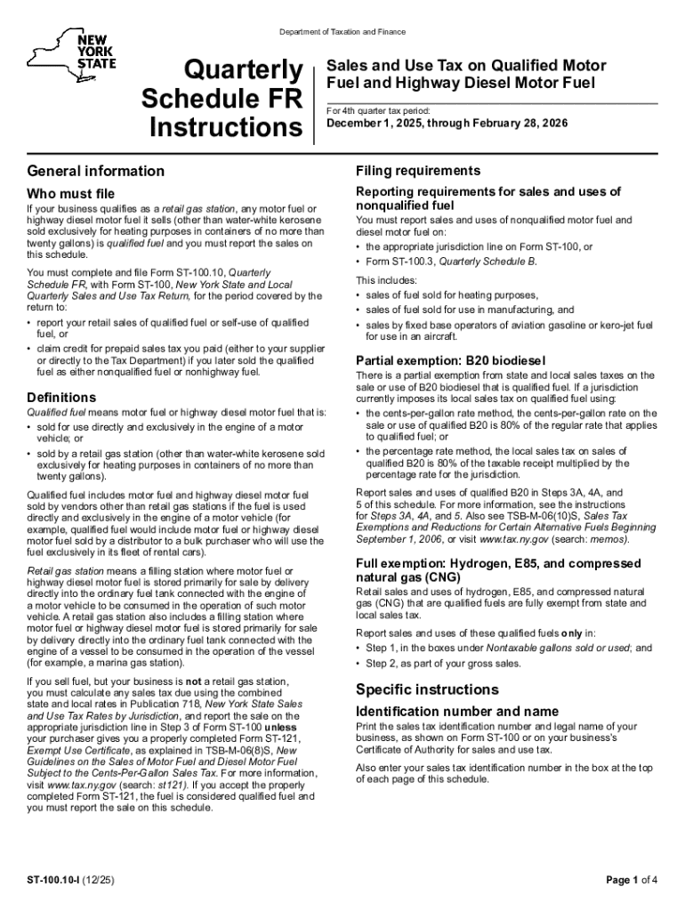New York Quarterly Sales and Use Tax on Motor Fuel  Form