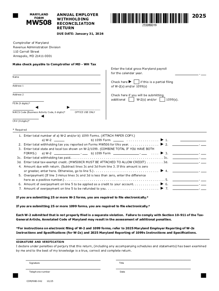 Maryland State Payroll Tax Filing Online  Form