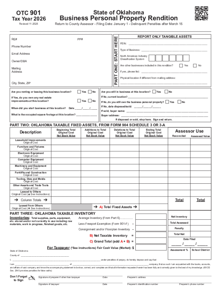 Form OK OTC 901 Fill Online, Printable, Fillable, Blank