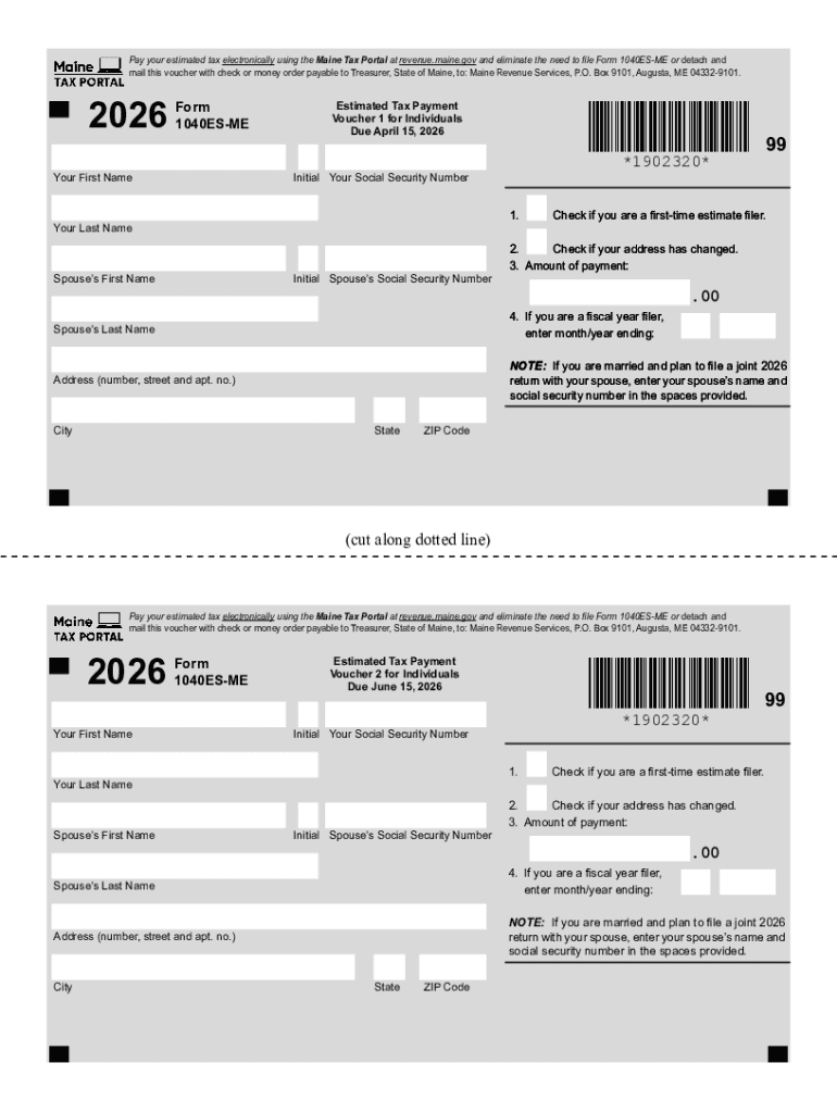 State of Maine Estimated Tax for IndividualsMaine  Form