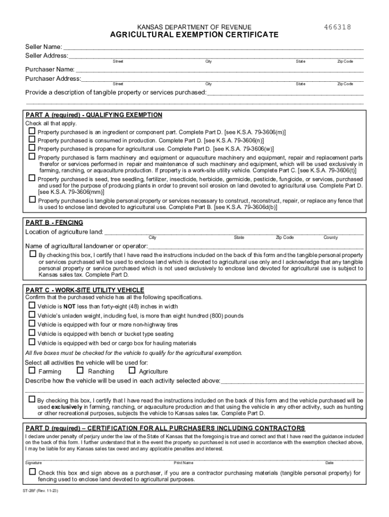 Kansas Sales Tax Exemption Certificates  Form