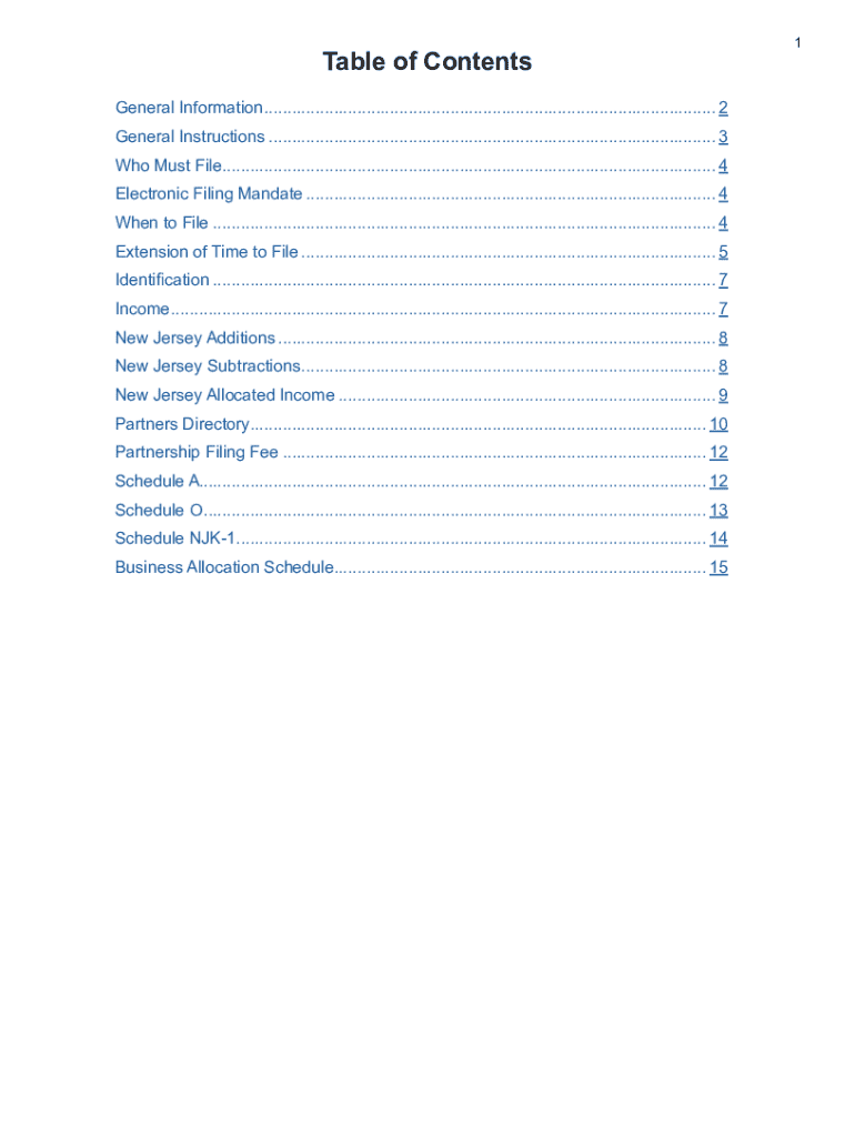 NJ 1065 Instructions  Form