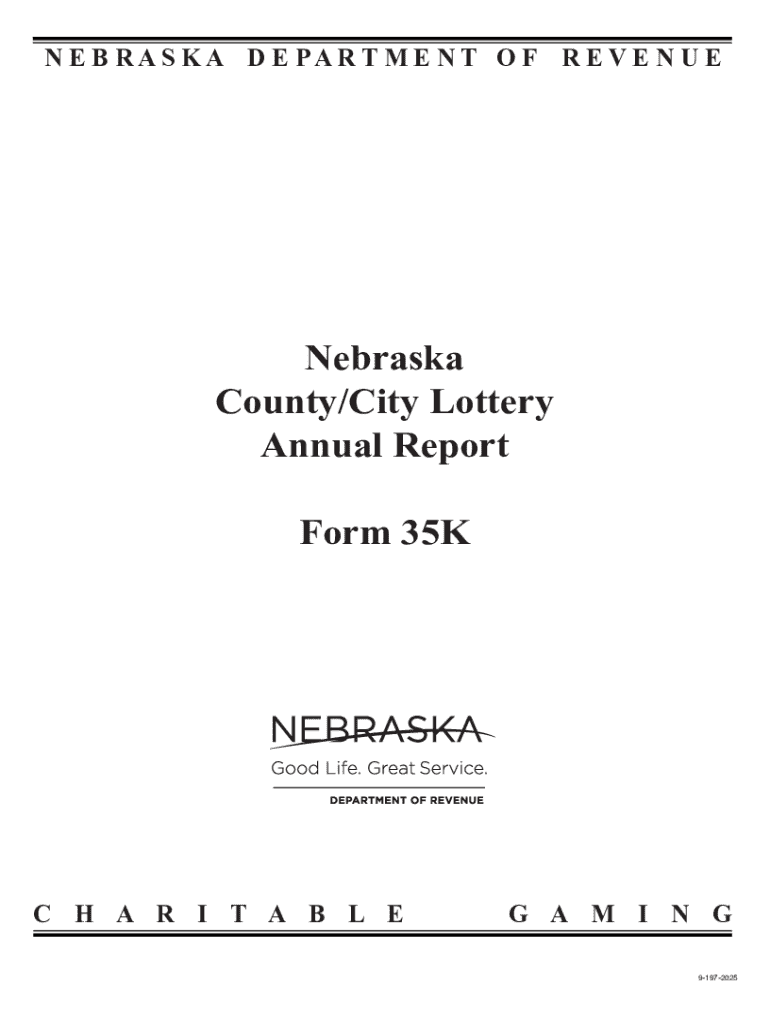 Nebraska CountyCity Lottery Annual Report Form 35K