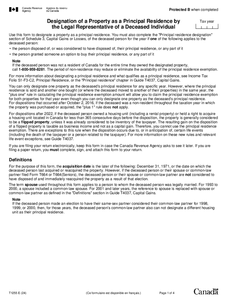 Canada Principal Residence Designation Form