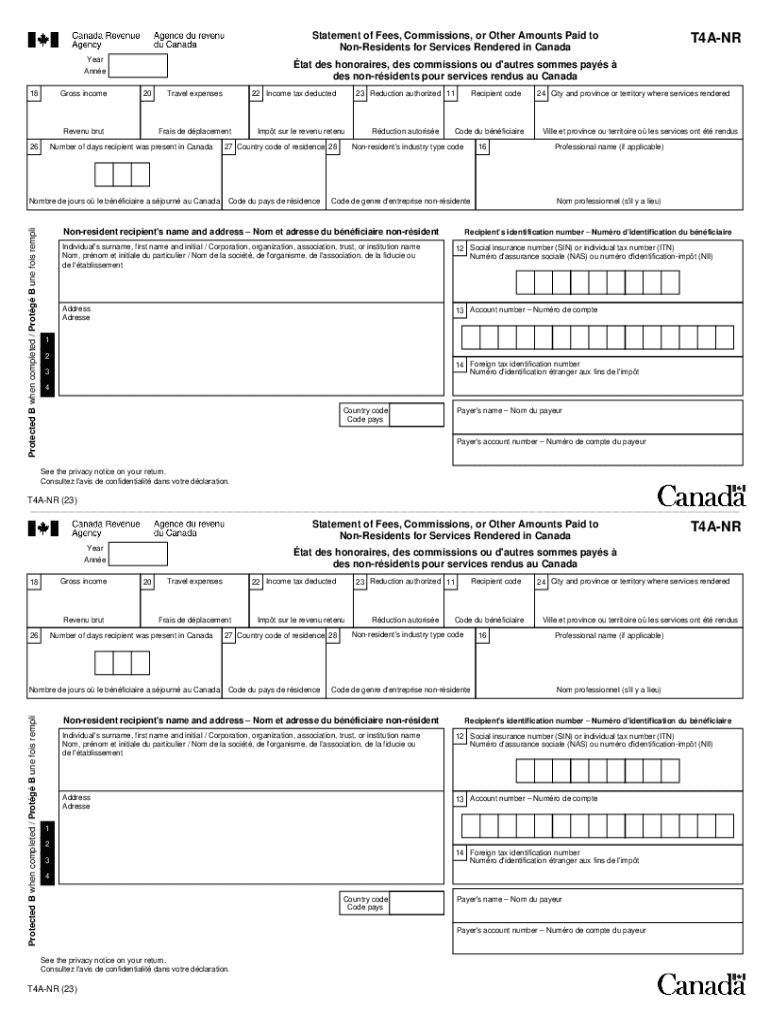 T4A NR Form for Non Residents