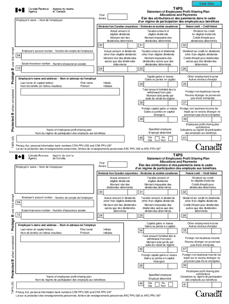 T4PS Statement of Employees Profit Sharing Plan  Form
