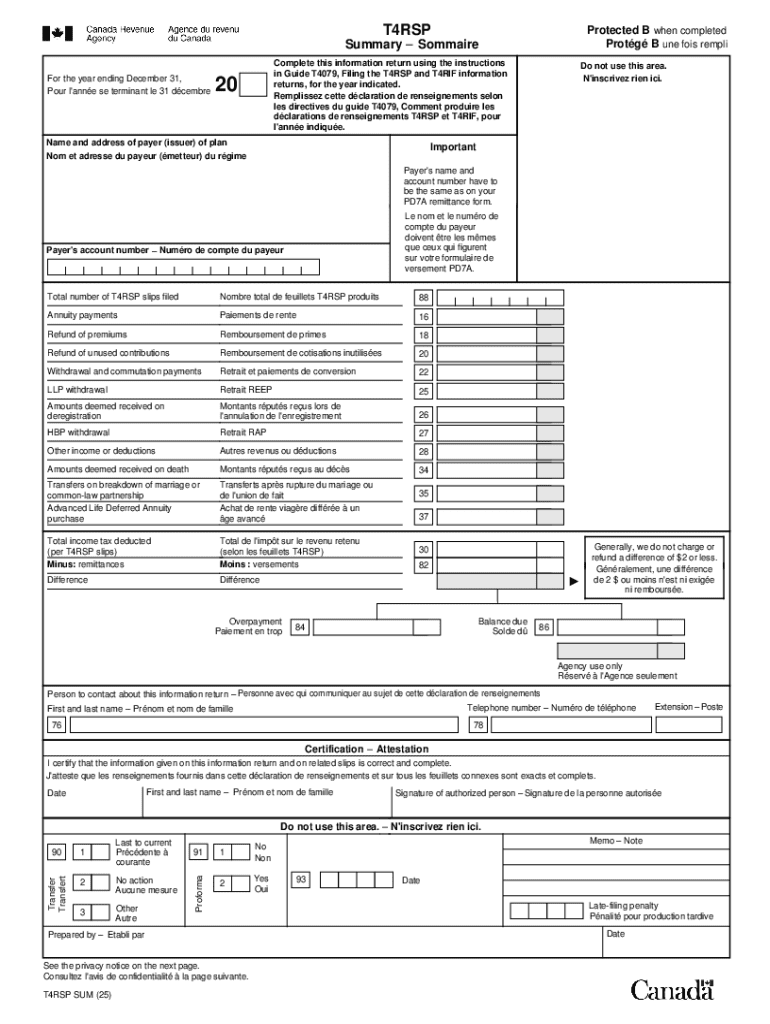 T4RSP Information Return