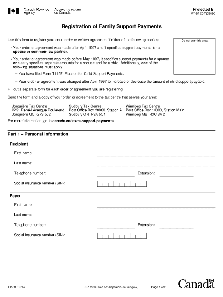 Family Support Payments Registration Form
