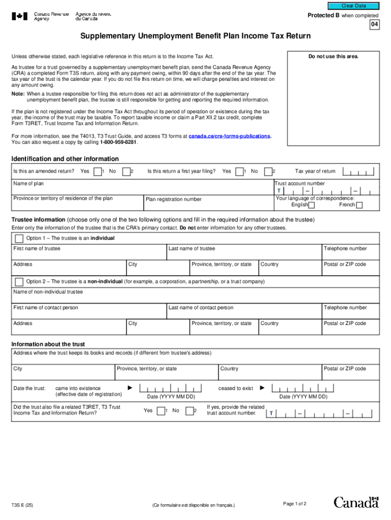 Supplementary Unemployment Benefit Plan Income Tax Return  Form