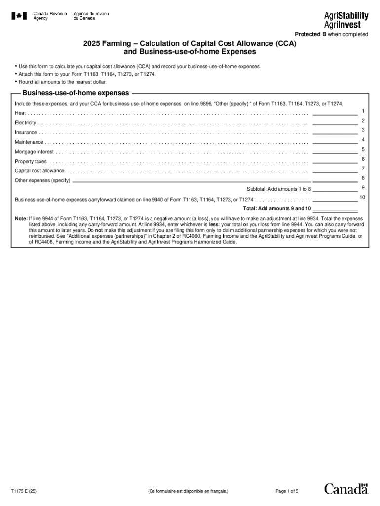 Farming CCA and Business Use of Home Expenses Form