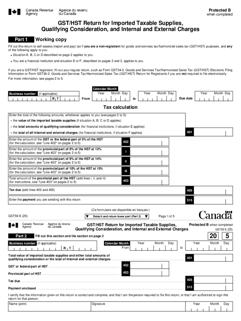 GSTHST Return for Imported Taxable Supplies  Form