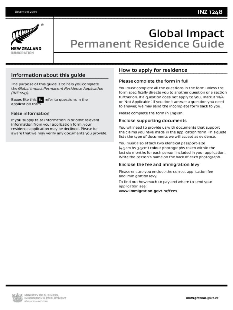 Global Impact Permanent Residence Guide  Form