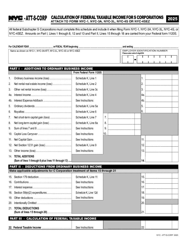 NYC ATT S CORP  Form
