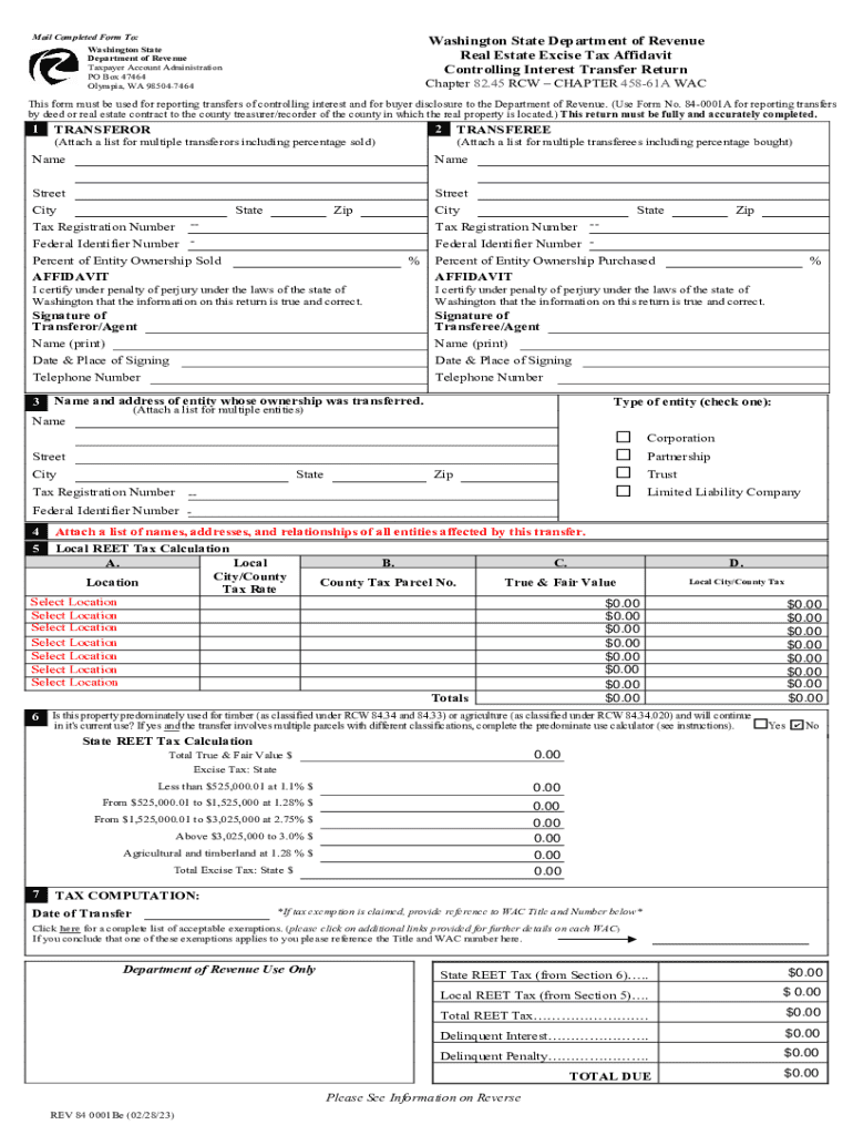 Real Estate Excise Tax Affidavit  Form