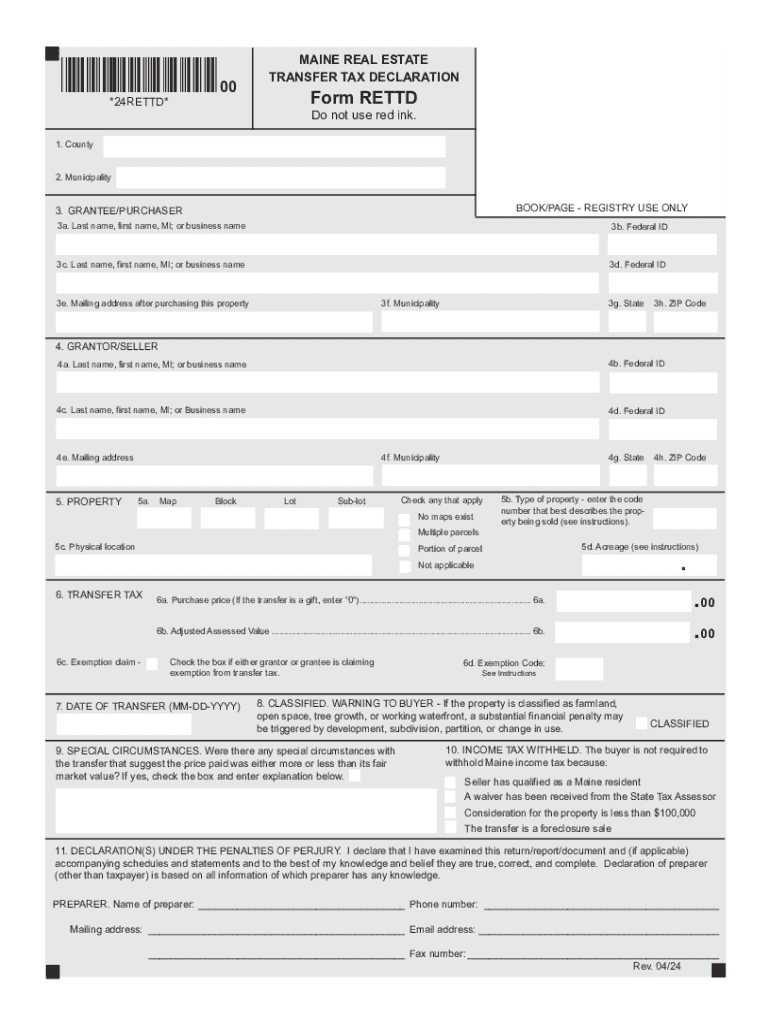  *24RETTD* *24RETTD* 00 MAINE REAL ESTATE TRANSFER 2024-2026