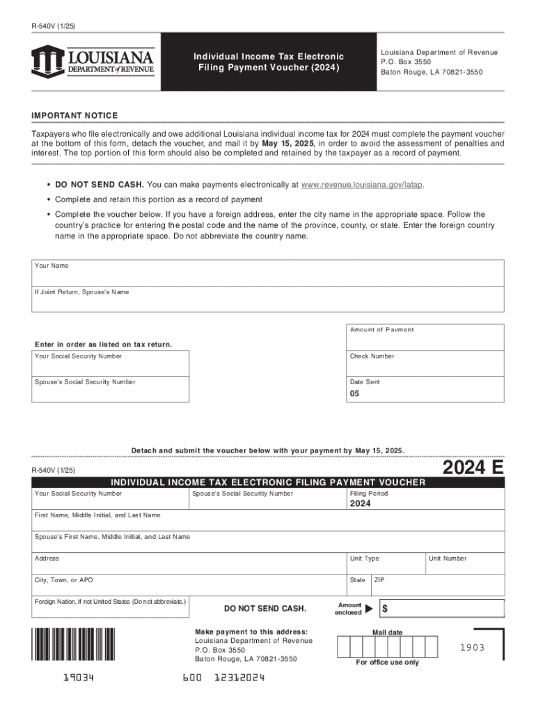 R 540V 125 Louisiana Department of Revenue P O  Form