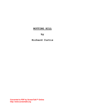 Notting Hill Script  Form