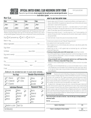 UKC Nosework Entry Form United Kennel Club, Inc