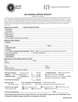 Fbi Help Form Request