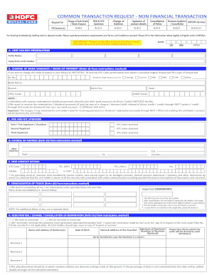 Hdfc Change of Bank Form