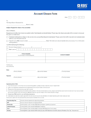 Rbs Account Closure Form