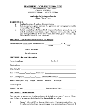 Local 966 Pension Fund  Form
