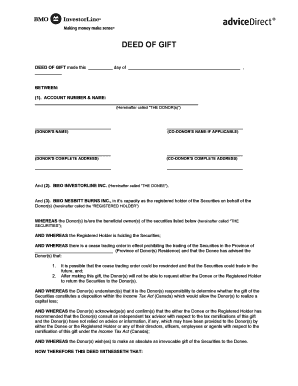 Sample Deed of Gift  Form