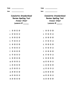 50 Question Answer Sheet PDF  Form