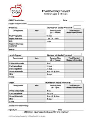 Food Delivery Receipt Dphhs Mt  Form