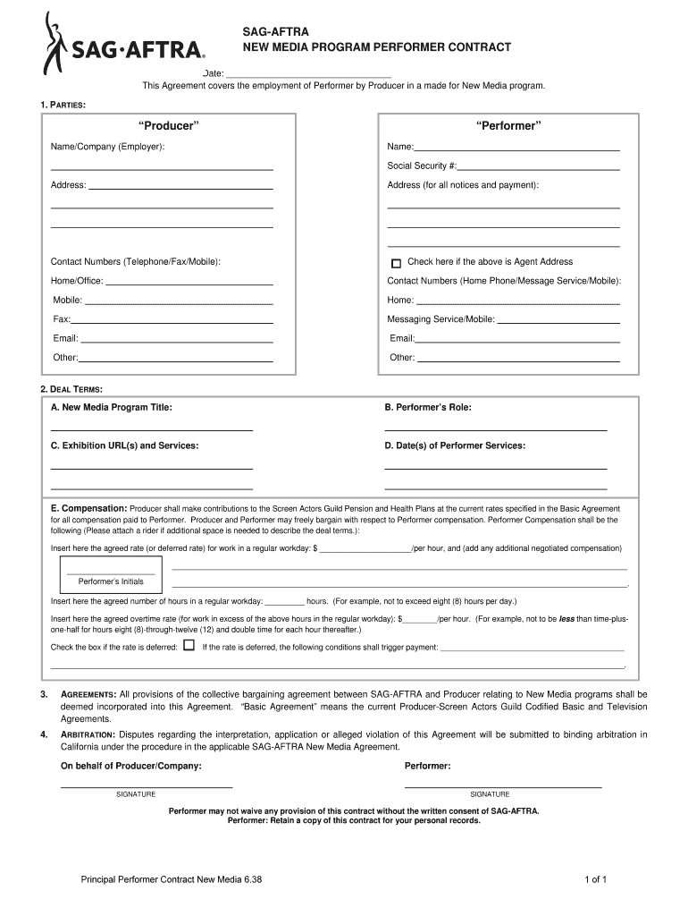 Performer contract Fill Out and Sign Printable PDF Template signNow