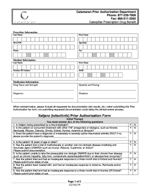  Tofacitinib Prior Authorization Form Cat Health Benefits