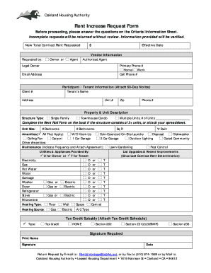  Oakland Rent Increase Form 2012