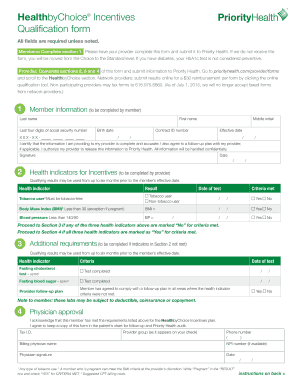 Healthbychoice Incentive Qualification for  Form