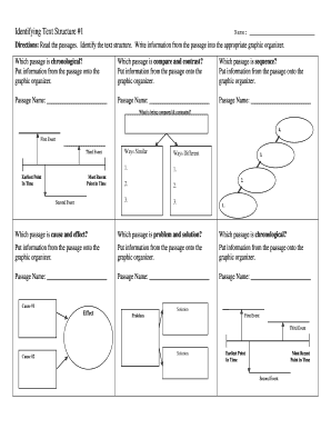 Identifying Text Structure 1 Answer Key  Form